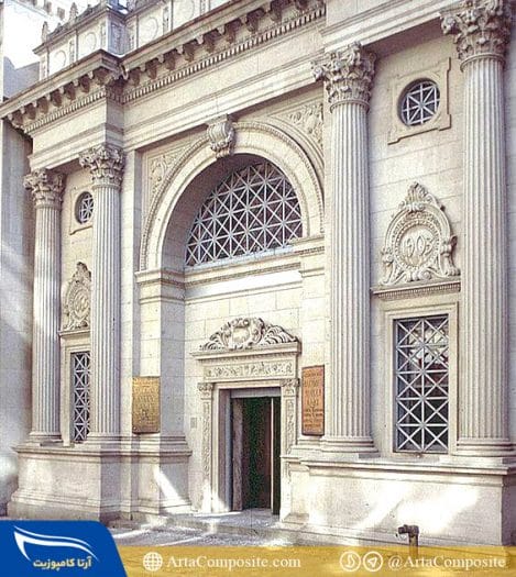 Facade of Roman building with GFRC molds
