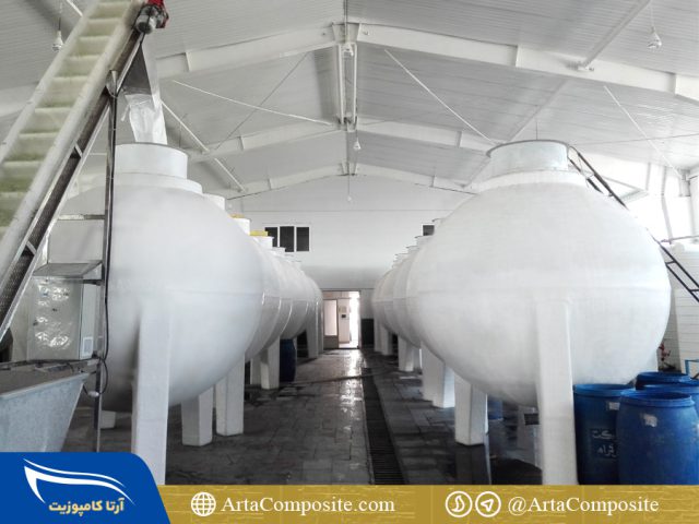 Production of 20,000 liter fiberglass acid tank